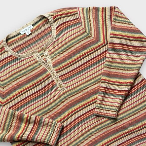 Coldwater Creek Vintage Red and Orange Crew Neck Sweater - Picture 4 of 8